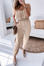 Load image into Gallery viewer, Spaghetti Straps Ruffles Overlay Smocked Jogger Jumpsuit
