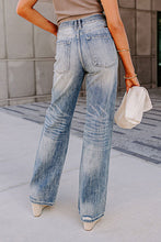 Load image into Gallery viewer, High Waist Distressed Straight Leg Washed Jeans
