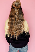 Load image into Gallery viewer, Colorblock Stripe Collared V Neck Sweater
