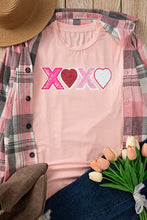 Load image into Gallery viewer, Sequin Heart XOXO Patched Graphic Valentines T Shirt
