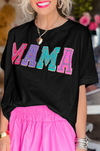 Load image into Gallery viewer, MAMA Chenille Patched Crew Neck T Shirt
