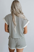 Load image into Gallery viewer, Stripe Contrast Edge Tee and Shorts Set
