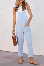 Load image into Gallery viewer, Chambray Pocketed Adjustable Strap Jumpsuit
