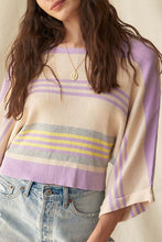Load image into Gallery viewer, Striped Rib Knit Cuffed Dolman Sleeve Sweater

