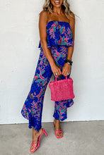 Load image into Gallery viewer, Mix Tropical Print Strapless Ruffled Jumpsuit

