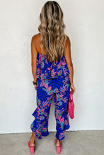Load image into Gallery viewer, Mix Tropical Print Strapless Ruffled Jumpsuit
