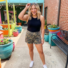 Load image into Gallery viewer, Camouflage High Rise Denim Shorts
