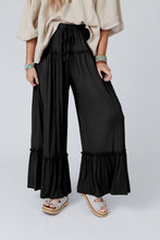 Load image into Gallery viewer, Frilled Drawstring High Waist Wide Leg Pants
