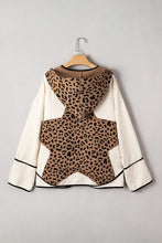 Load image into Gallery viewer, Leopard Star Hooded Patchwork Contrast Piping Open Front Jacket
