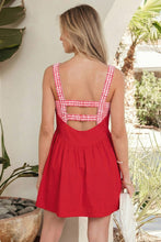Load image into Gallery viewer, Faux Two Piece Gingham Contrast Patchwork Loose Mini Dress
