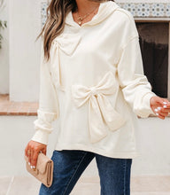 Load image into Gallery viewer, Solid Color Cute Bow Detail Loose Hoodie
