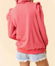 Load image into Gallery viewer, Stripe Puff Sleeve Stripe Hoodie
