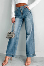 Load image into Gallery viewer, Multi Button Straight Loose Leg Jeans
