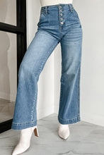 Load image into Gallery viewer, Multi Button Straight Loose Leg Jeans

