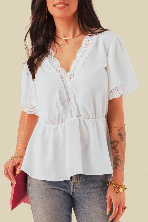 RTS white flowy top