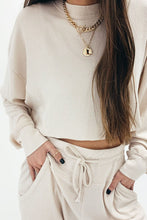 Load image into Gallery viewer, Ribbed Long Sleeve Drawstring Pants Set
