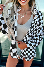 Load image into Gallery viewer, Checkerboard Flap Pocket Button Front Shacket
