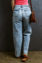 Load image into Gallery viewer, Distressed Ripped Raw Hem Straight Jeans
