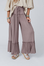 Load image into Gallery viewer, Frilled Drawstring High Waist Wide Leg Pants
