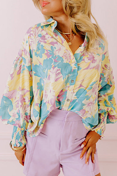 Medium instock button up floral top