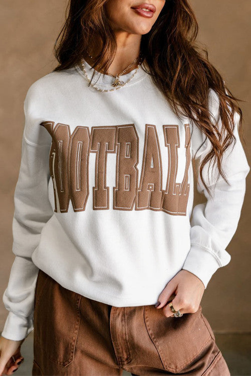 FOOTBALL Graphic Crew Neck Sweatshirt