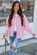 Load image into Gallery viewer, Star Print Button Denim Jacket
