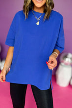 Load image into Gallery viewer, Longline Short Sleeve Side Slit Tee
