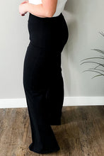 Load image into Gallery viewer, Black Exposed Seam Straight Leg Plus Size Pants
