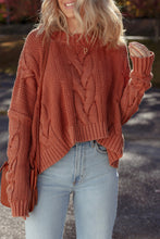 Load image into Gallery viewer, Chunky Fit Slouchy Textured Knit Sweater
