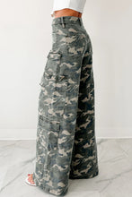 Load image into Gallery viewer, Camo Denim Cargo Wide Leg Pants
