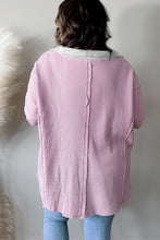 Load image into Gallery viewer, Plus Size Exposed Seam Waffle Knit Top
