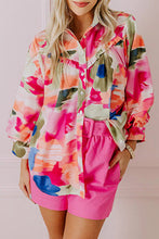 Load image into Gallery viewer, Abstract Print Ruffled Puff Sleeve Shirt
