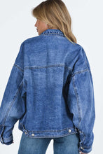 Load image into Gallery viewer, Chest Pockets Drop Shoulder Loose Denim Jacket
