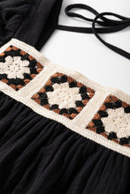 Load image into Gallery viewer, Flower Crochet Square Neck Textured Short Sleeve Blouse
