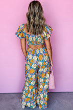 Load image into Gallery viewer, Floral Print Shirred Cut Out High Waist Jumpsuit
