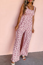 Load image into Gallery viewer, Floral Scoop Neck Backless Sleeveless Jumpsuit
