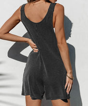 Load image into Gallery viewer, Textured Knotted Straps Pocketed Romper
