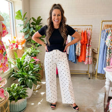 Load image into Gallery viewer, Polka Dot Print Scalloped Patch Pocket Cotton Shift Pants
