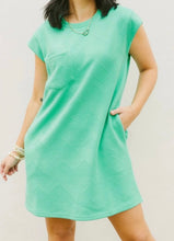 Load image into Gallery viewer, Textured Cap Sleeve T Shirt Dress
