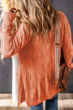 Load image into Gallery viewer, Ribbed Trim Eyelet Cable Knit Cardigan
