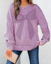Load image into Gallery viewer, Big Bow Patchwork Pullover Sweatshirt
