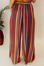 Load image into Gallery viewer, Striped Print Tie Waist Wide Leg Pants
