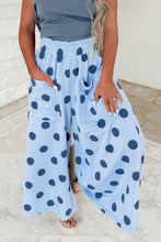 Load image into Gallery viewer, Polka Dot Wide Leg Elastic Waist Casual Pants
