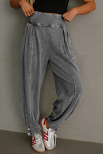 Load image into Gallery viewer, Mineral Wash Jogger Style High Waist Casual Pants
