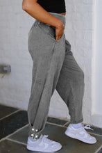 Load image into Gallery viewer, Mineral Wash Jogger Style High Waist Casual Pants
