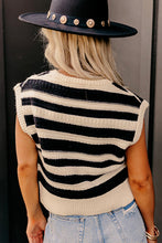 Load image into Gallery viewer, Striped Ribbed Trim Knitted Tank Top
