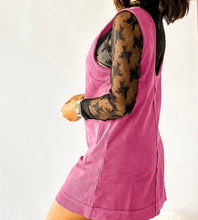Load image into Gallery viewer, Corduroy Sleeveless Mini Dress With Patched Pockets
