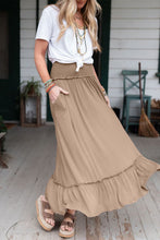 Load image into Gallery viewer, Smocked Waist Ruffled Maxi Skirt
