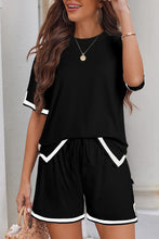 Load image into Gallery viewer, Contrast Trim Tee and Shorts Set
