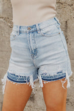 Load image into Gallery viewer, Vintage Washed Raw Edge Jean Shorts
